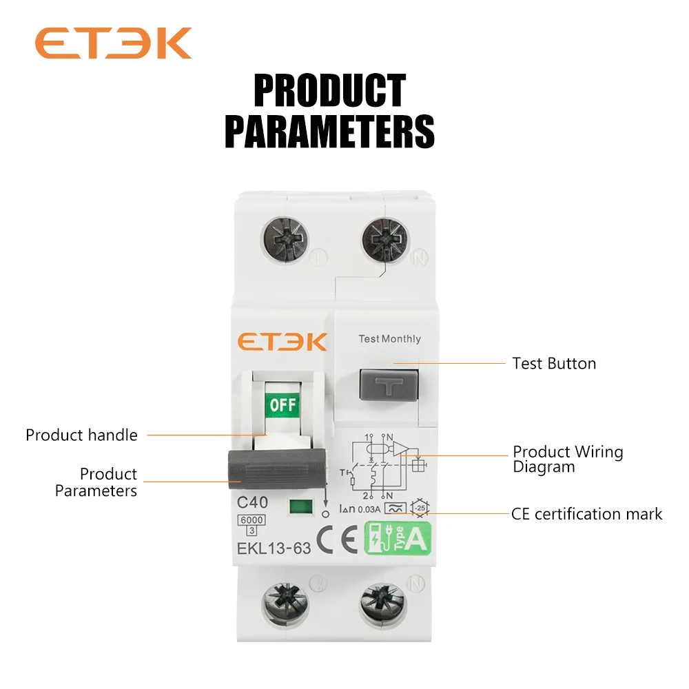 IDR TIPO A - ETEK 1P+N Residual Automatic p/ Wallbox - Imagem 4