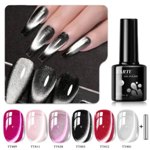Conjunto de gel para unhas de olho de gato, Kit de esmalte em gel semipermanente de 6 cores