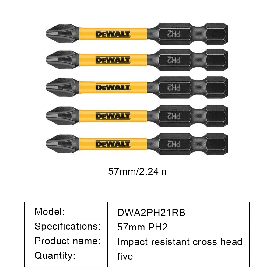 Ponteiras DEWALT 2/5/10PCS PH2 57mm - Imagem 3