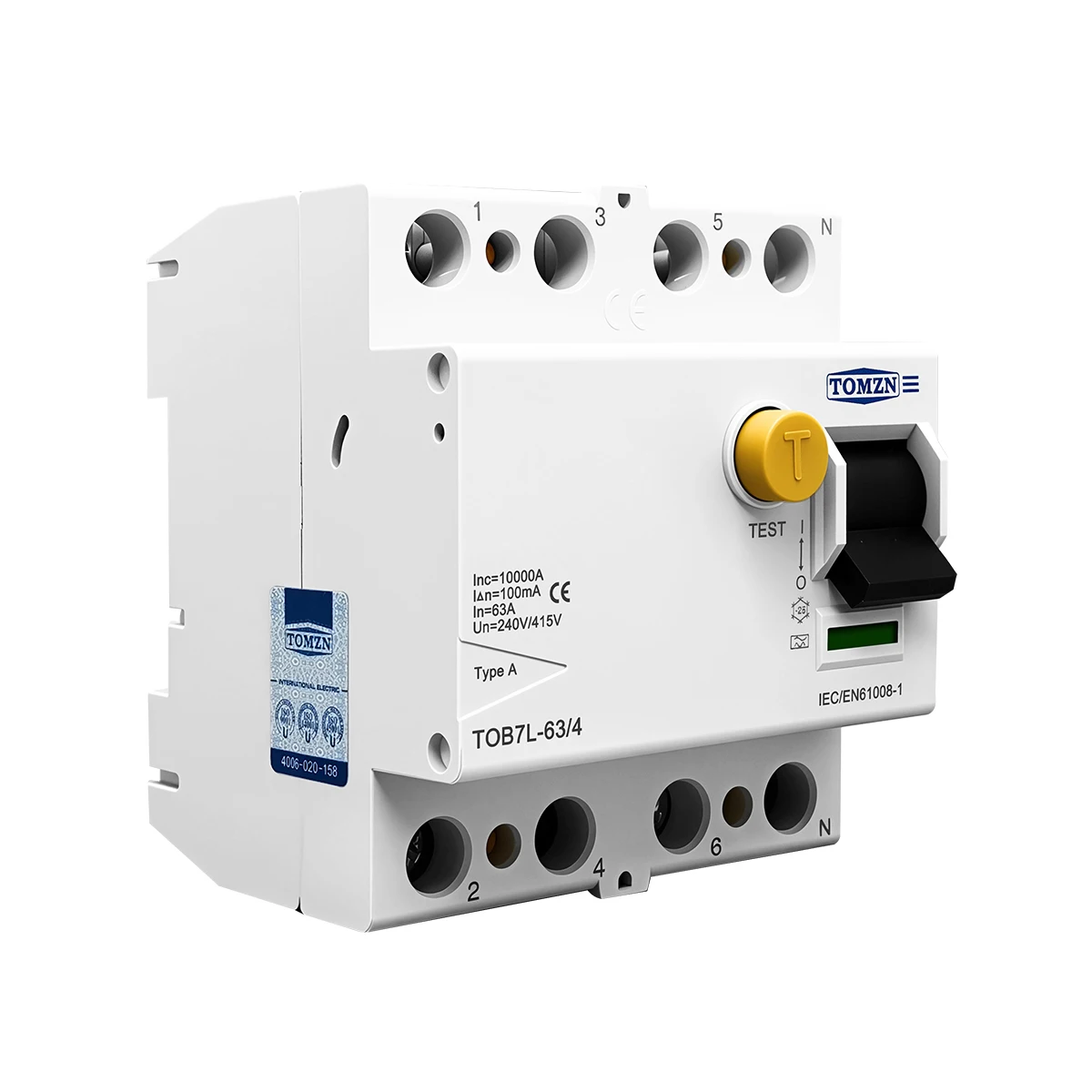 Disjuntor eletromagnético de corrente residual RCCB tipo A/AC/B/F 2P 4P 40A 63A 30mA 100mA 300mA - Imagem 4