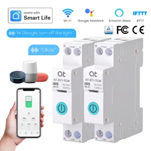 Disjuntor Inteligente - Tuya WiFi Smart Circuit Breaker 1P+N MCB 63A